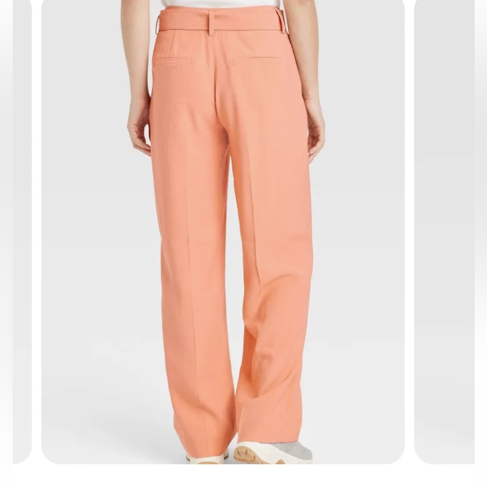 Women's High-Rise Relaxed Fit Straight Belted Trousers - a New Day™ Sz 10 - Picture 2 of 3